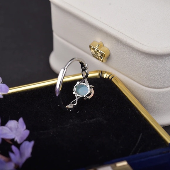 Authentic Ethiopian Opal Ring Silver, Adjustable Natural Gemstone Ring - Picture 4 of 4